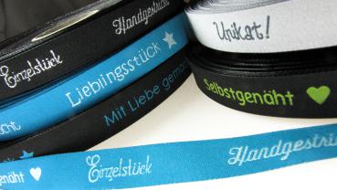 Webband - Etiketten  Unikat, Einzelstück, handgemacht, Label